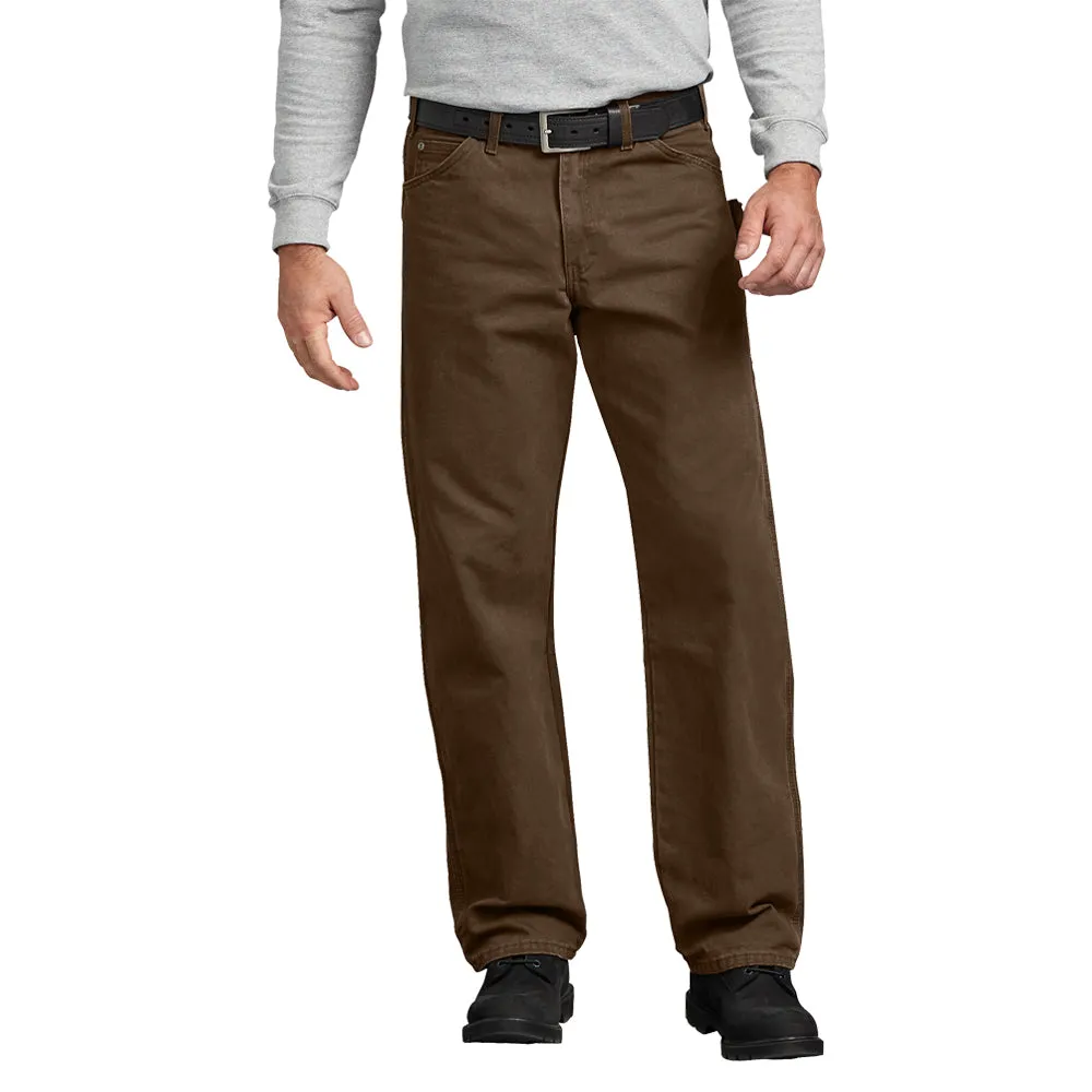 Dickies Men's Relaxed Fit Straight Leg Carpenter Duck Jean_Rinsed Timber sold by Work World