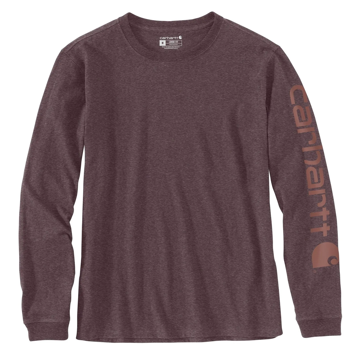 Carhartt Women's Heavyweight Long Sleeve Logo T-Shirt_Blackberry Heather sold by Work World product image thumbnail 2