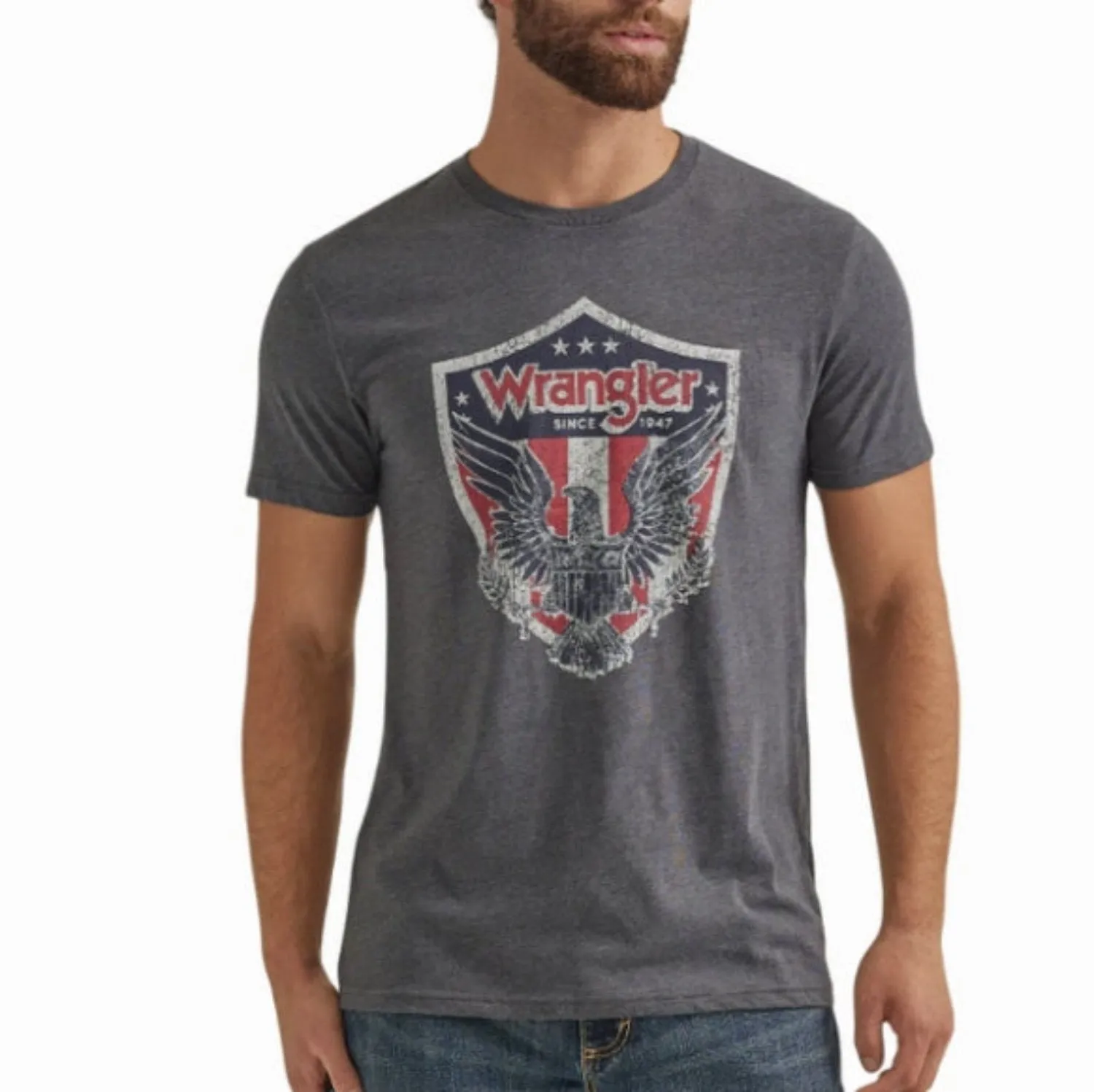 Wrangler Men's Regular Fit Eagle Graphic Short Sleeve T-Shirt sold by Work World