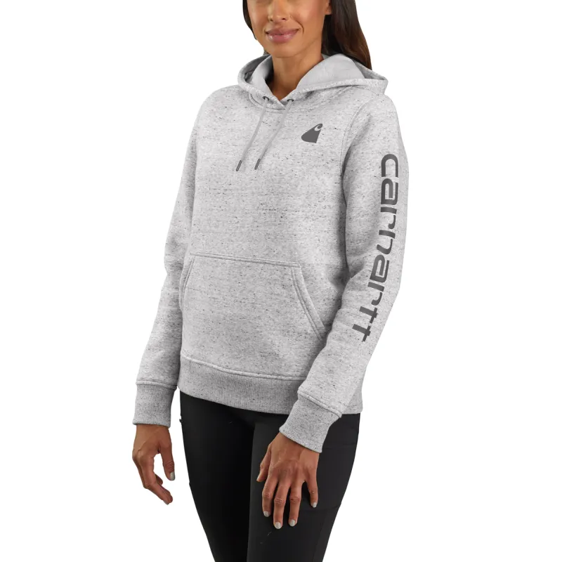 Carhartt Women's Clarksburg Graphic Sleeve Hoodie_Asphalt Heather Nep sold by Work World
