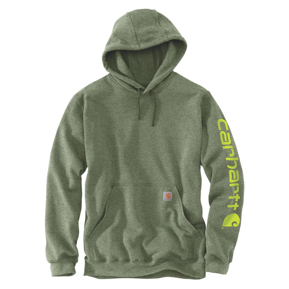 Carhartt Men's Signature Logo Hooded Pullover Sweatshirt_Olive Heather sold by Work World product image thumbnail 2