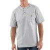Carhartt Men's Short Sleeve Pocket Henley_Heather Grey sold by Work World
