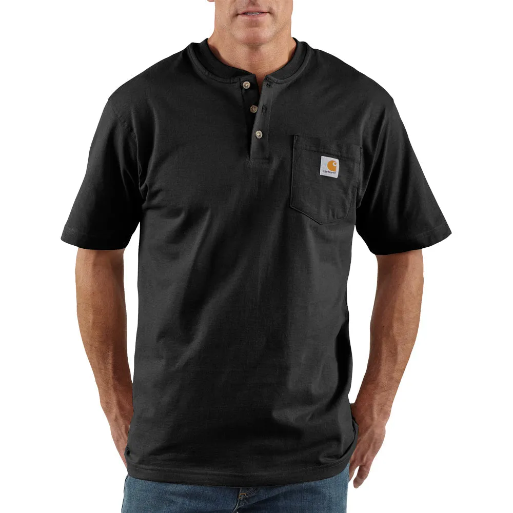 Carhartt Men's Short Sleeve Pocket Henley_Black sold by Work World
