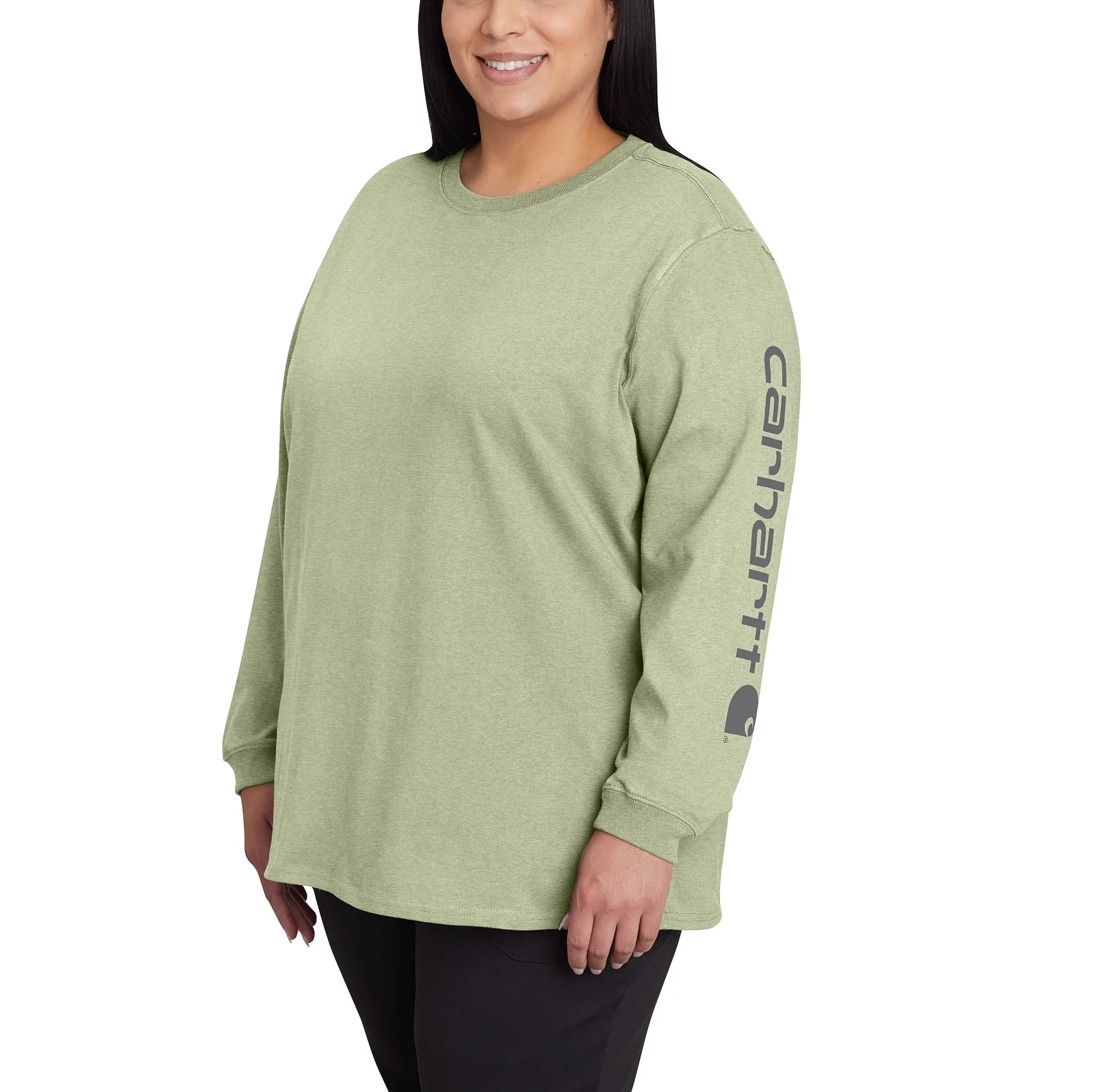 Carhartt Women's Heavyweight Long Sleeve Logo T-Shirt_Sagebrush sold by Work World
