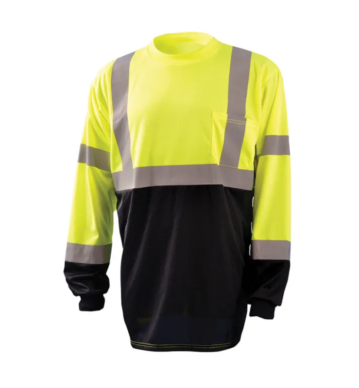 OccuNomix Men's Black Bottom Wicking Birdseye Long Sleeve Shirt sold by Work World