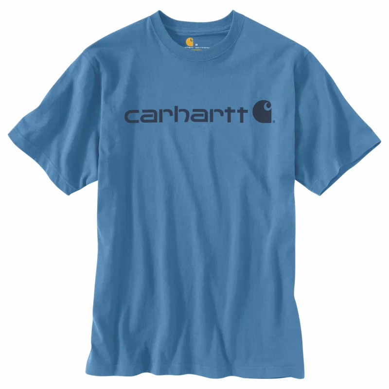 Carhartt Men's Signature Logo Short Sleeve T-Shirt_French Blue sold by Work World