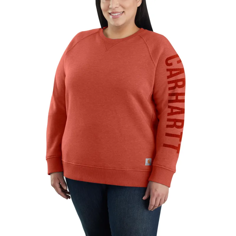 Carhartt Women's Crewneck Graphic Sweatshirt_Earthen Clay Heather sold by Work World
