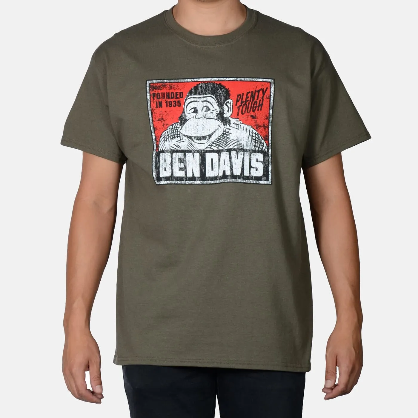 Ben Davis Men's Vintage Logo T-Shirt_Olive sold by Work World