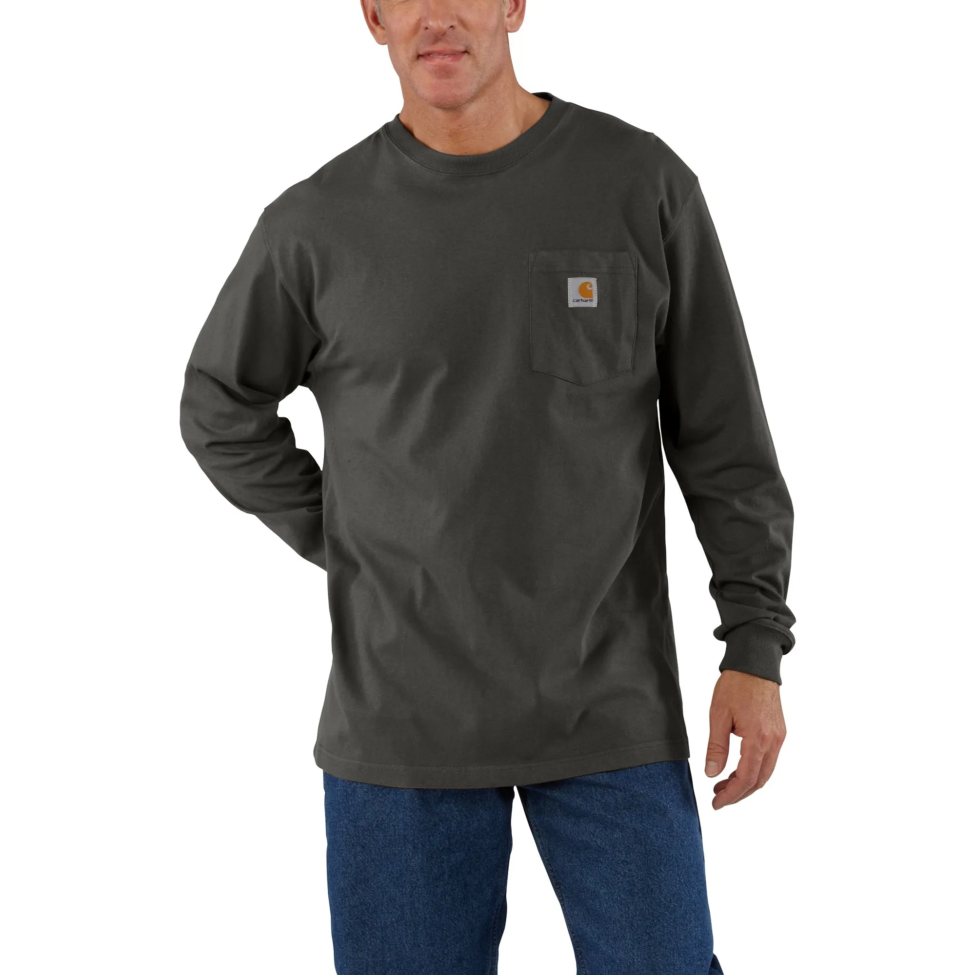 Carhartt Men's Long Sleeve Pocket T-Shirt_Peat sold by Work World