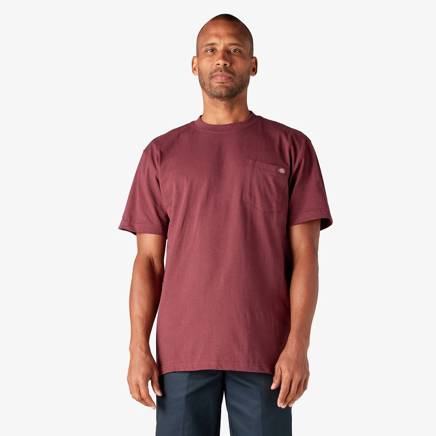Dickies Men's Heavyweight Short Sleeve Pocket T-Shirt_Burgundy sold by Work World
