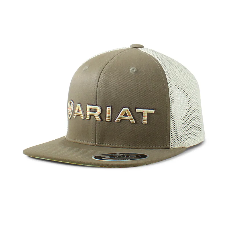 Ariat Flat Bill Logo Mesh Snapback Cap sold by Work World