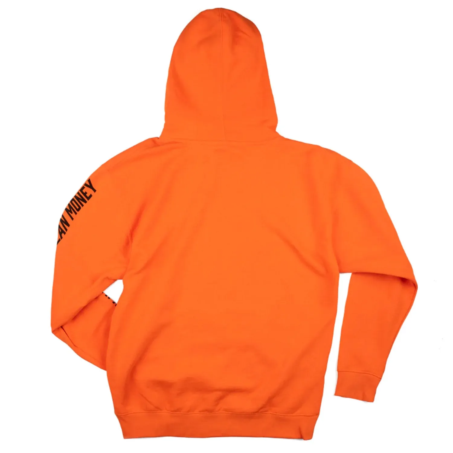 Troll Co. Men's Blaze Orange "Dirty Hands Clean Money" Sleeve Logo Hoodie sold by Work World product image thumbnail 2