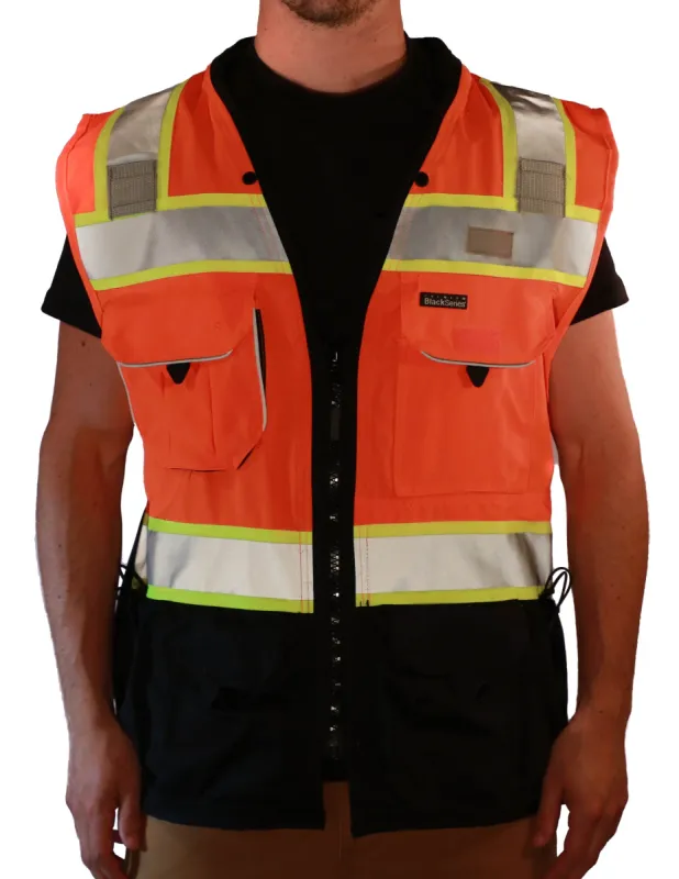 ML Kishigo Men's Premium Black Series Surveyors Vest sold by Work World