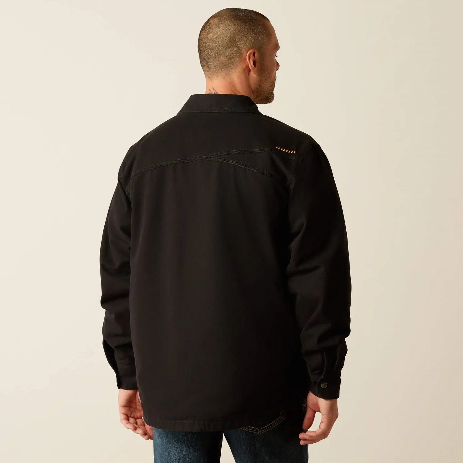 Ariat Men's Rebar Canvas Snap-Front Shirt Jacket_Black sold by Work World product image thumbnail 4