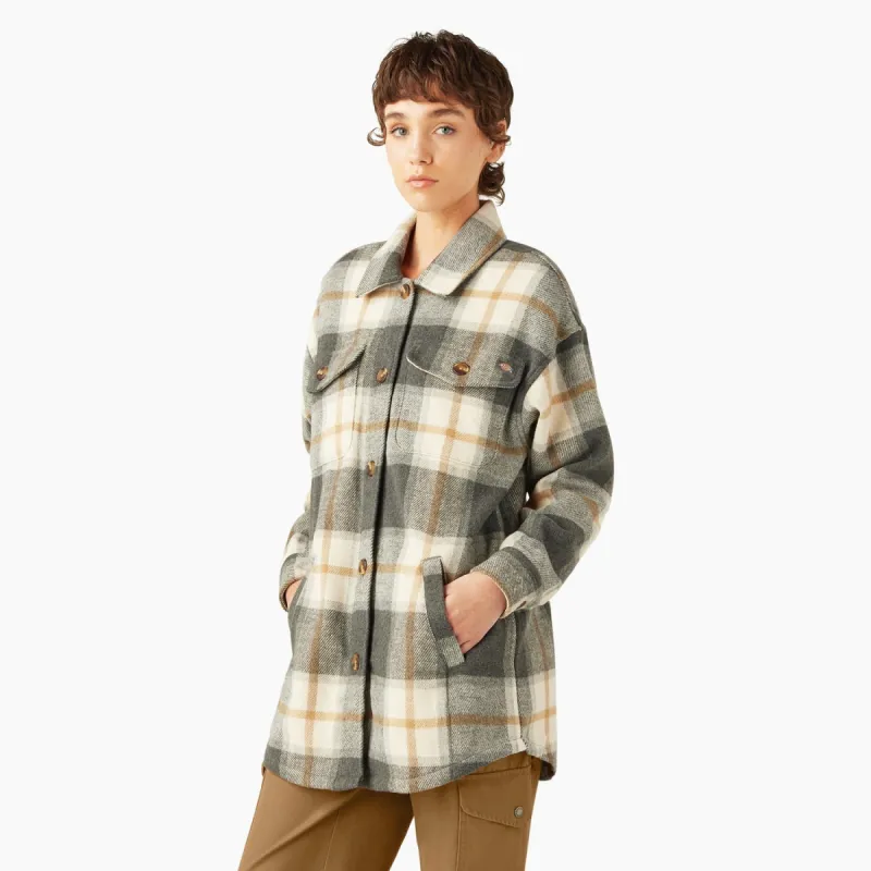 Dickies Women's Flannel Oversized Plaid Shirt Jac made by Dickies
