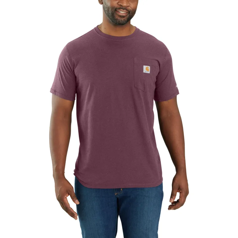 Carhartt Men's Force® Relaxed Fit Midweight Short Sleeve Pocket Tee_Blackberry Heather sold by Work World