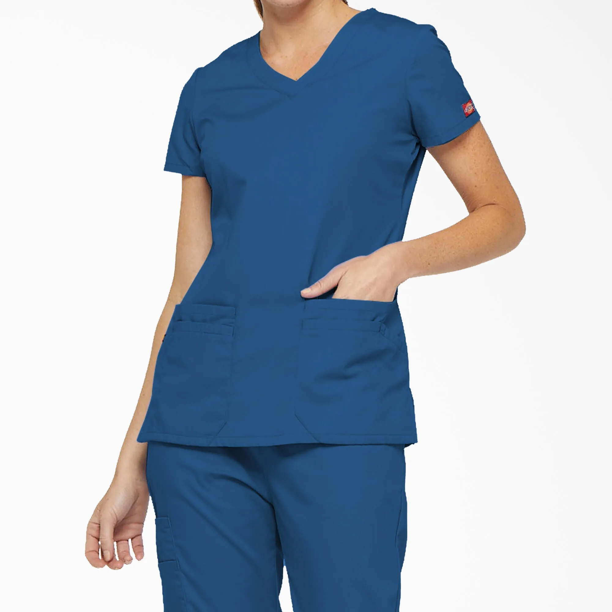 Dickies Women's EDS Signature V-Neck Scrub Top_Royal sold by Work World product image thumbnail 2