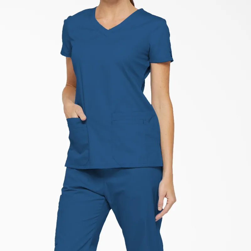 Dickies Women's EDS Signature V-Neck Scrub Top_Royal made by Dickies