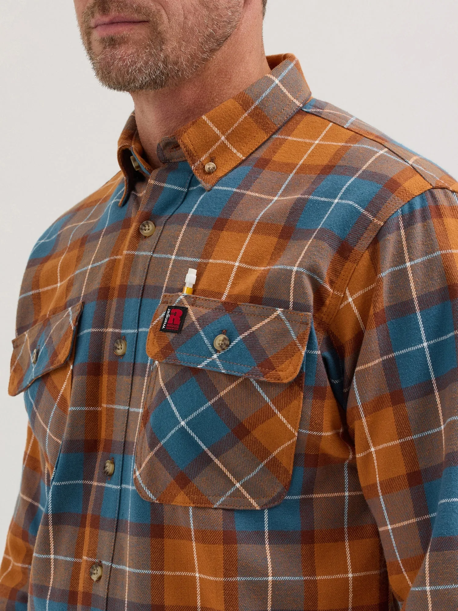 Wrangler RIGGS Men's Foreman Button-Down Flannel Shirt sold by Work World product image thumbnail 2