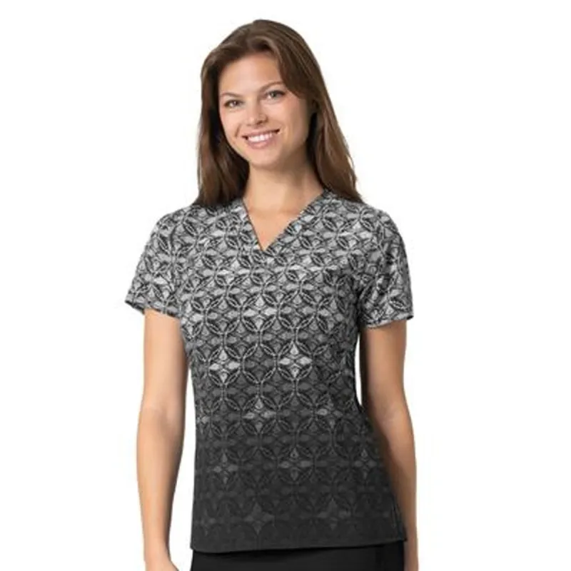 Carhartt Women's Border Print V-Neck Scrub Top made by Carhartt