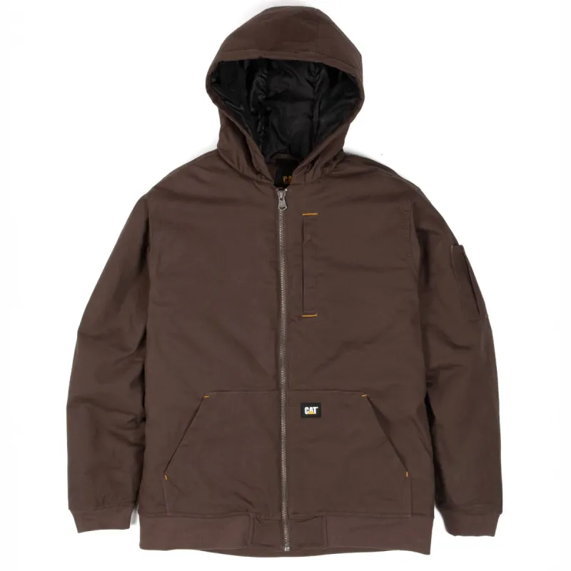 CAT Men's Durable Water Repellent Zip Hooded Canvas Bomber Jacket sold by Work World