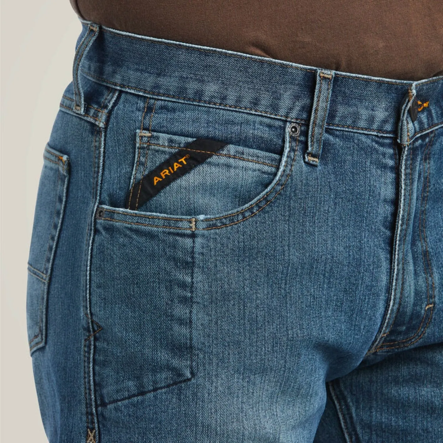 Ariat Men's Rebar M5 Basic Stackable Straight Leg Jean sold by Work World product image thumbnail 4