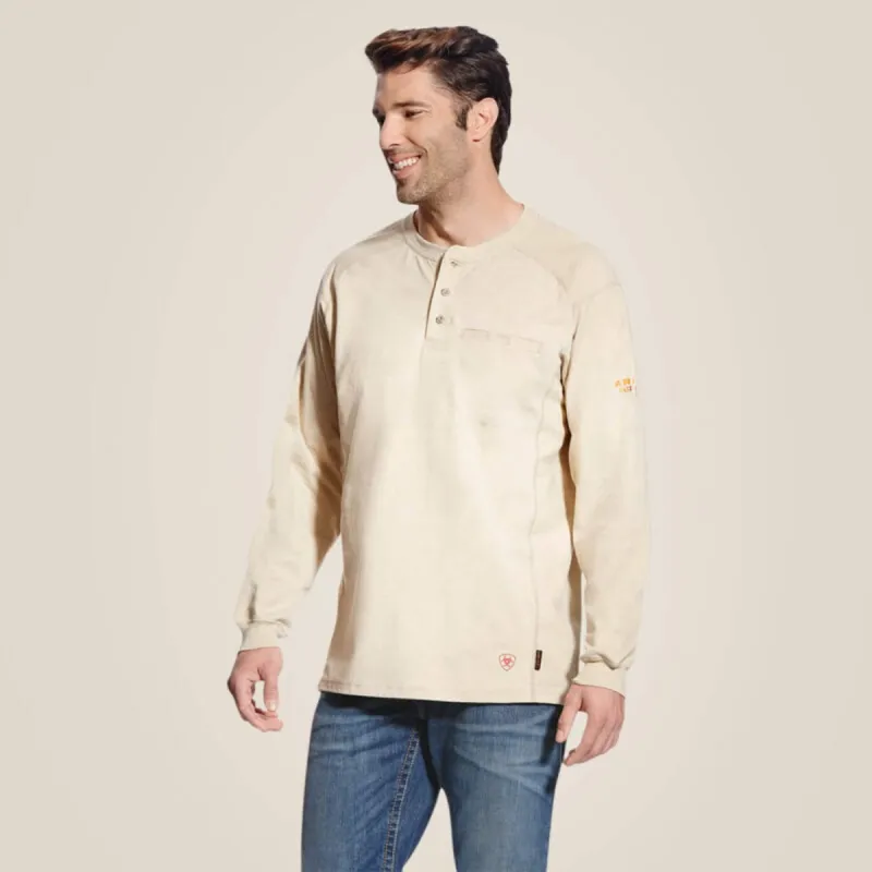 Ariat Men's FR Chest Pocket Long Sleeve Henley sold by Work World