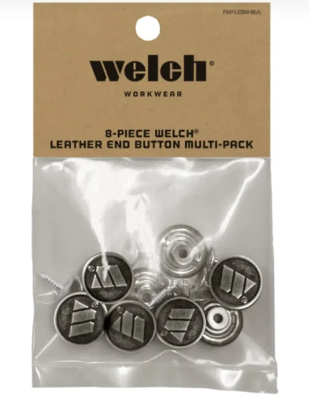 Welch 8-Piece Leather End Logger Buttons made by Work World