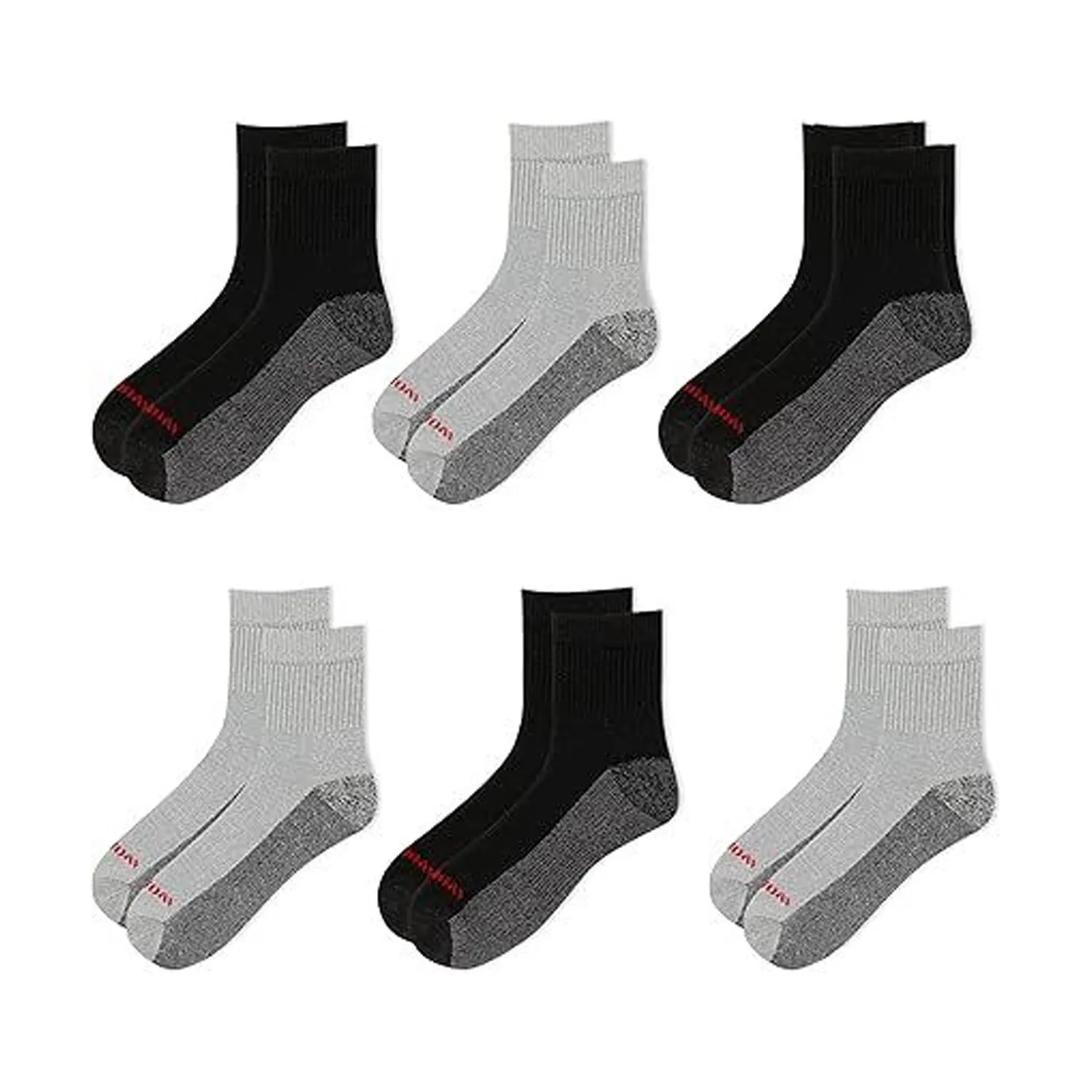 Wolverine Men's Cotton Comfort Steel Toe Quarter Sock (6-Pack) sold by Work World product image thumbnail 2