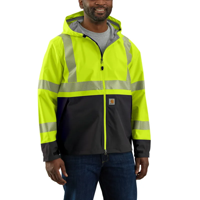Carhartt Men's Hi-Vis Waterproof Storm Defender® Class 3 Hooded Jacket sold by Work World