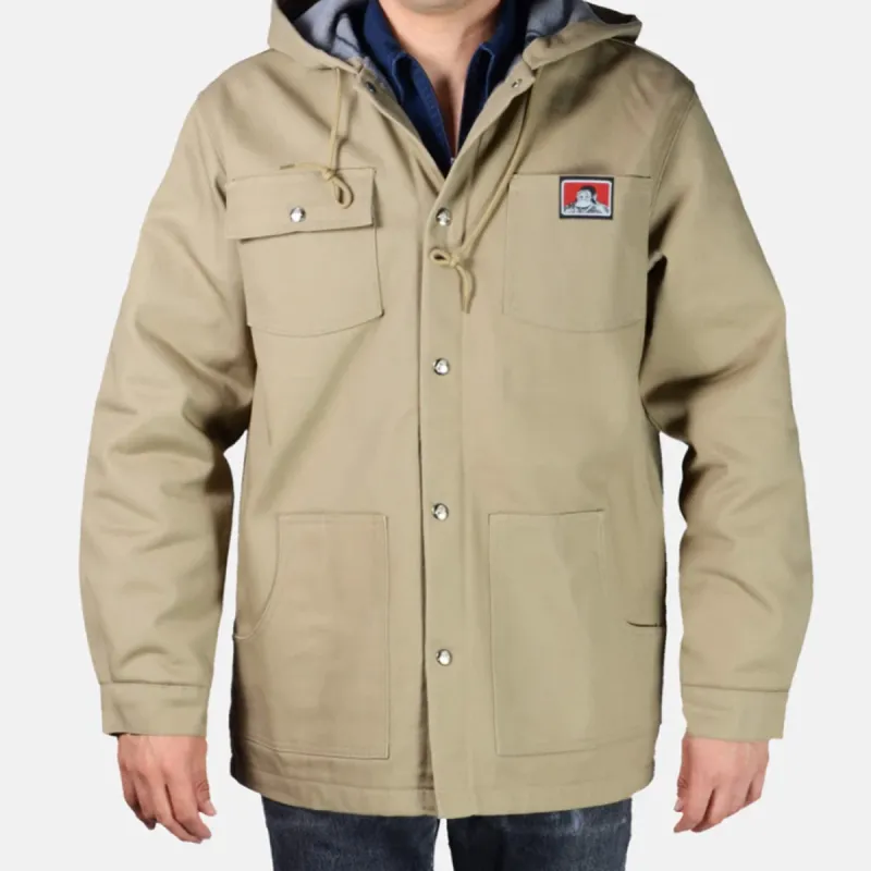 Ben Davis Men's Fleece Lined Snap-Front Hooded Jacket sold by Work World