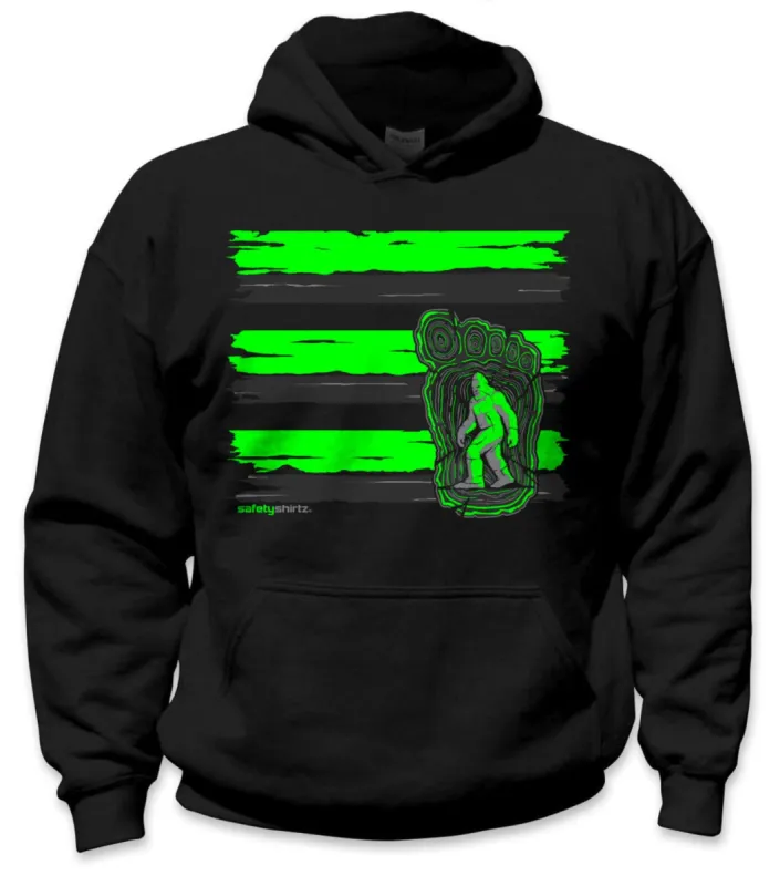 Safetyshirtz Kid's Bigfoot Hi-Vis Safety Stripe Hoodie sold by Work World