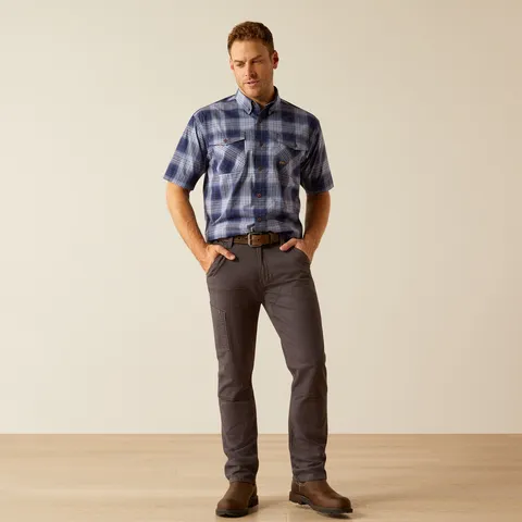 Ariat Men's Made Tough Durastretch Button-Down Short Sleeve Work Shirt sold by Work World product image thumbnail 5