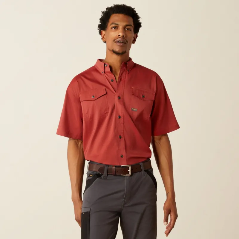 Ariat Men's Made Tough Durastretch Button-Down Short Sleeve Work Shirt sold by Work World