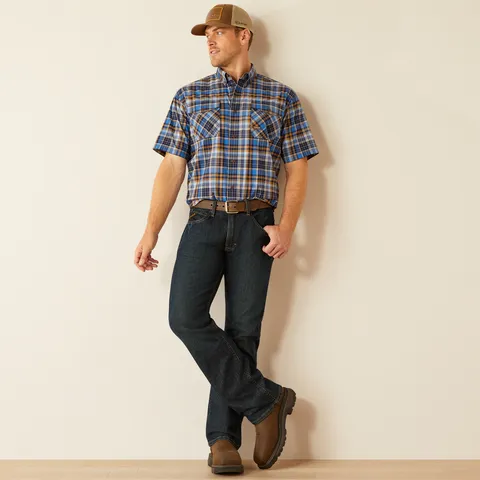 Ariat Men's Made Tough Durastretch Button-Down Short Sleeve Work Shirt sold by Work World product image thumbnail 5