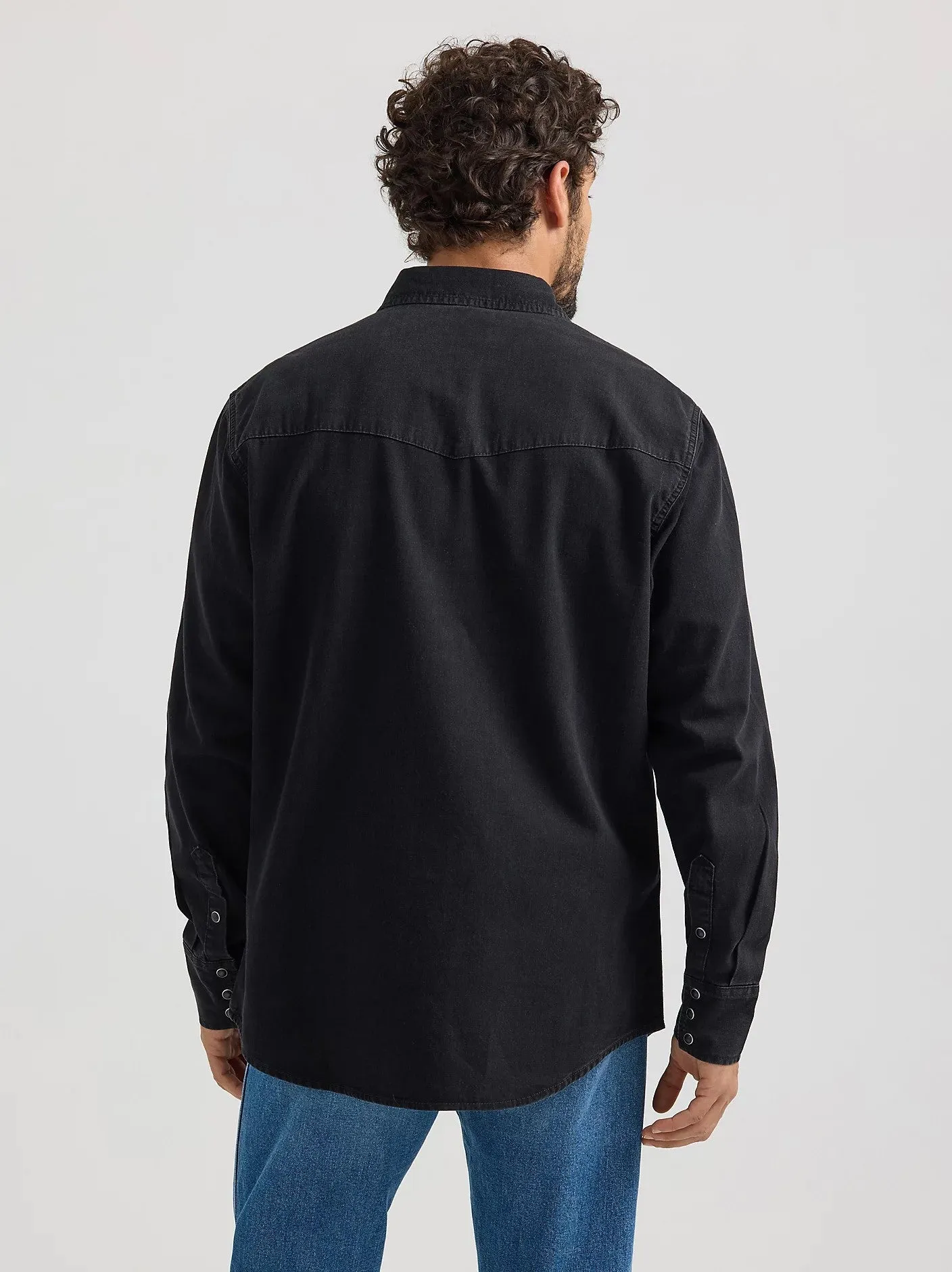 Wrangler Men's Denim Snap-Front Long Sleeve Work Shirt sold by Work World product image thumbnail 3