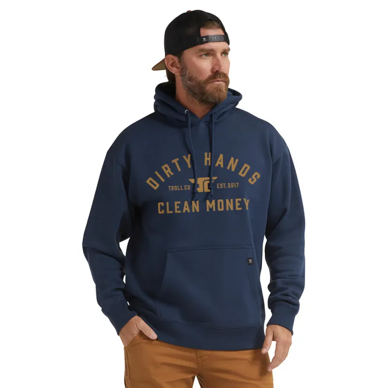Troll Co. Men's "Dirty Hands Clean Money" Classic Hooded Sweatshirt sold by Work World