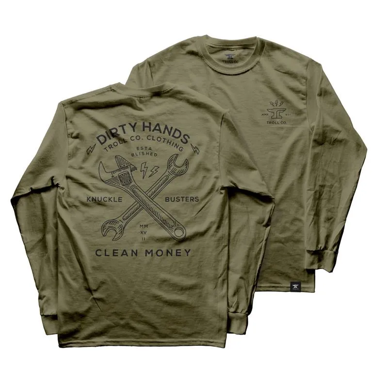 Troll Co. Men's Twisting Wrenches Graphic Long Sleeve T-Shirt sold by Work World