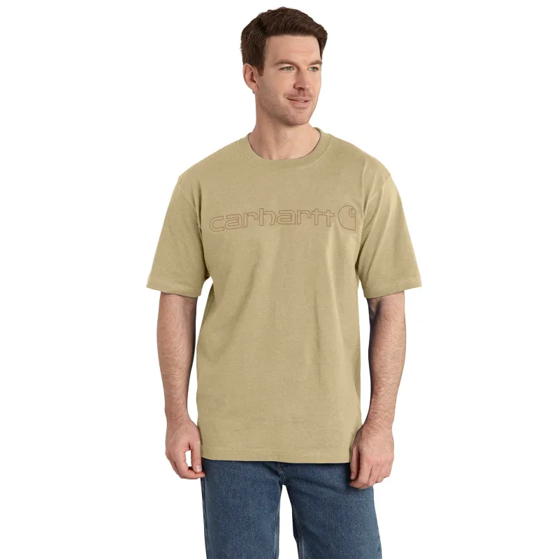 Carhartt Men's Signature Logo Short Sleeve T-Shirt_Beach Heather sold by Work World