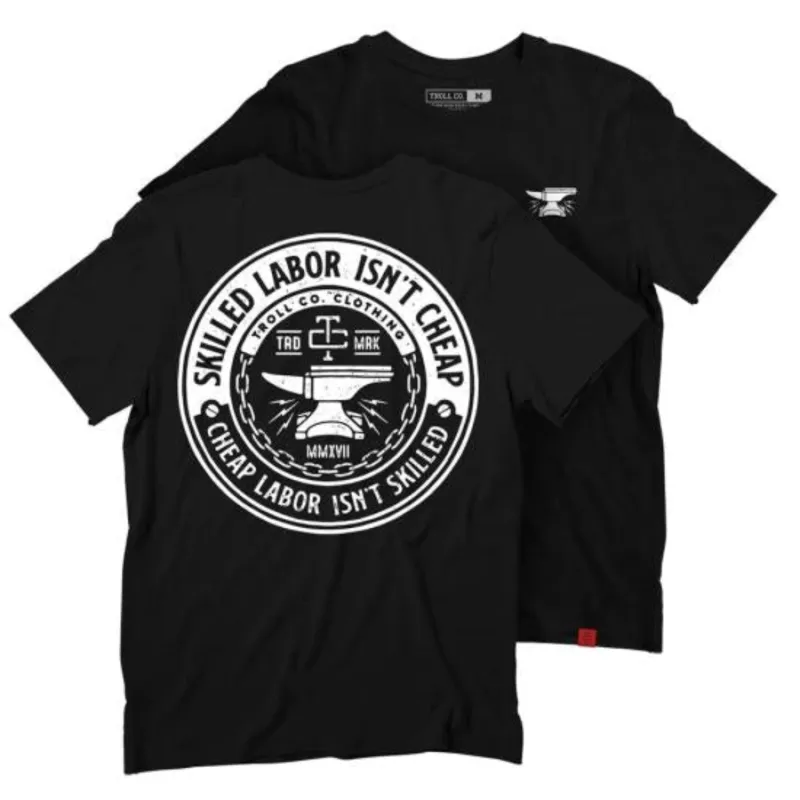 Troll Co. Men's "Skilled Labor Isn't Cheap" Short Sleeve T-Shirt sold by Work World