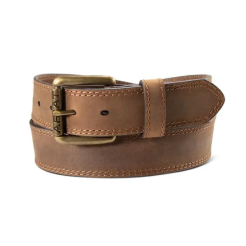 Ariat Men's Double Stitch 1.5" Leather Belt sold by Work World