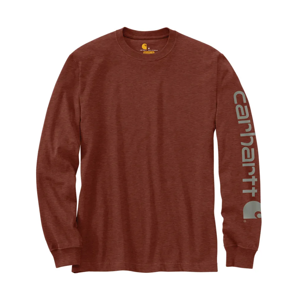 Carhartt Men's Signature Logo Long Sleeve T-Shirt_Iron Ore Heather sold by Work World