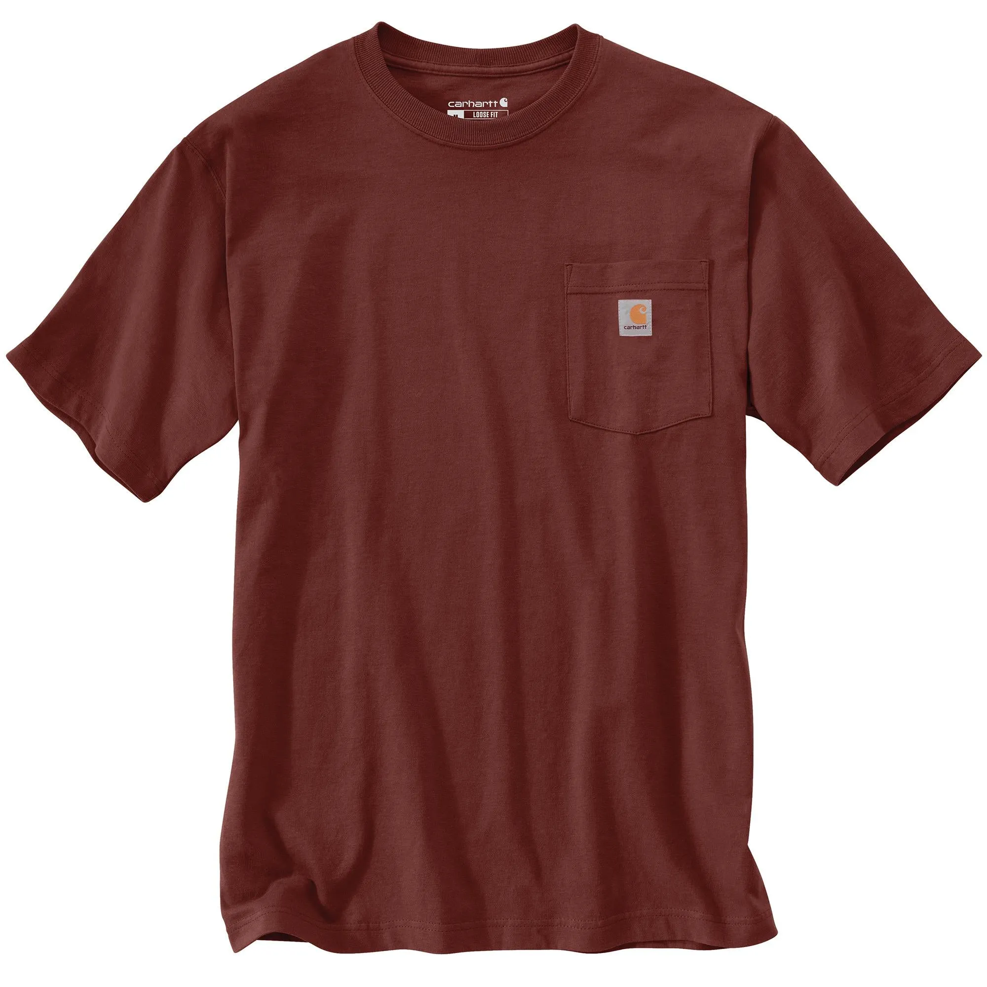Carhartt Men's Short Sleeve Pocket T-Shirt_Dark Spice Red sold by Work World