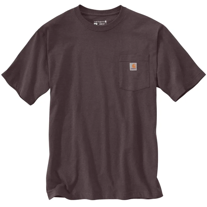 Carhartt Men's Short Sleeve Pocket T-Shirt_Dark Sepia Heather sold by Work World