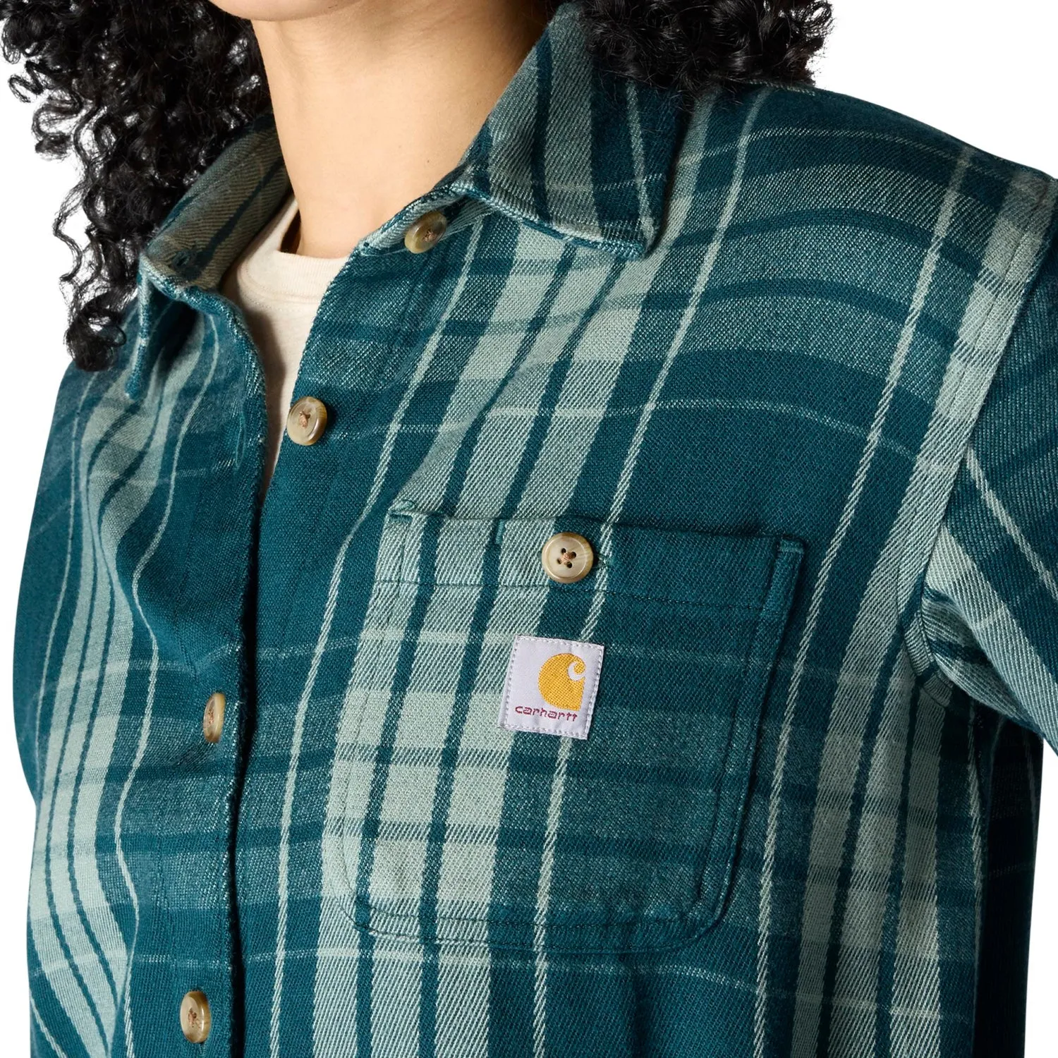 Carhartt Women's TENCEL™ Loose Fit Twill Plaid Long Sleeve Work Shirt sold by Work World product image thumbnail 3