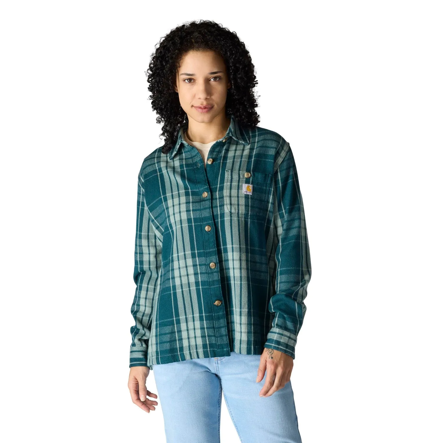 Carhartt Women's TENCEL™ Loose Fit Twill Plaid Long Sleeve Work Shirt sold by Work World