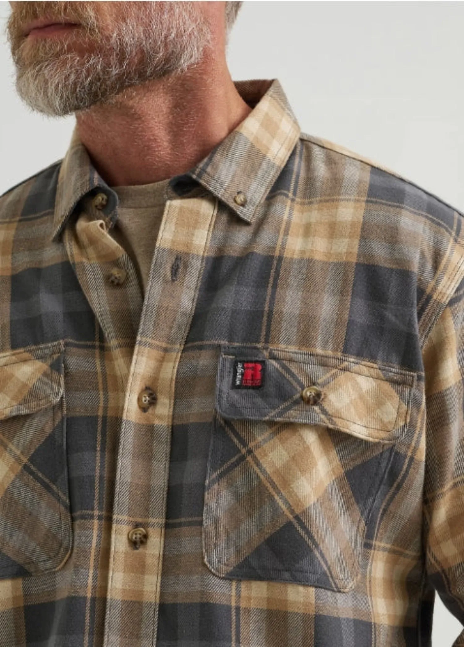 Wrangler RIGGS Men's Foreman Flannel Plaid Button-Up Long Sleeve Work Shirt sold by Work World product image thumbnail 3