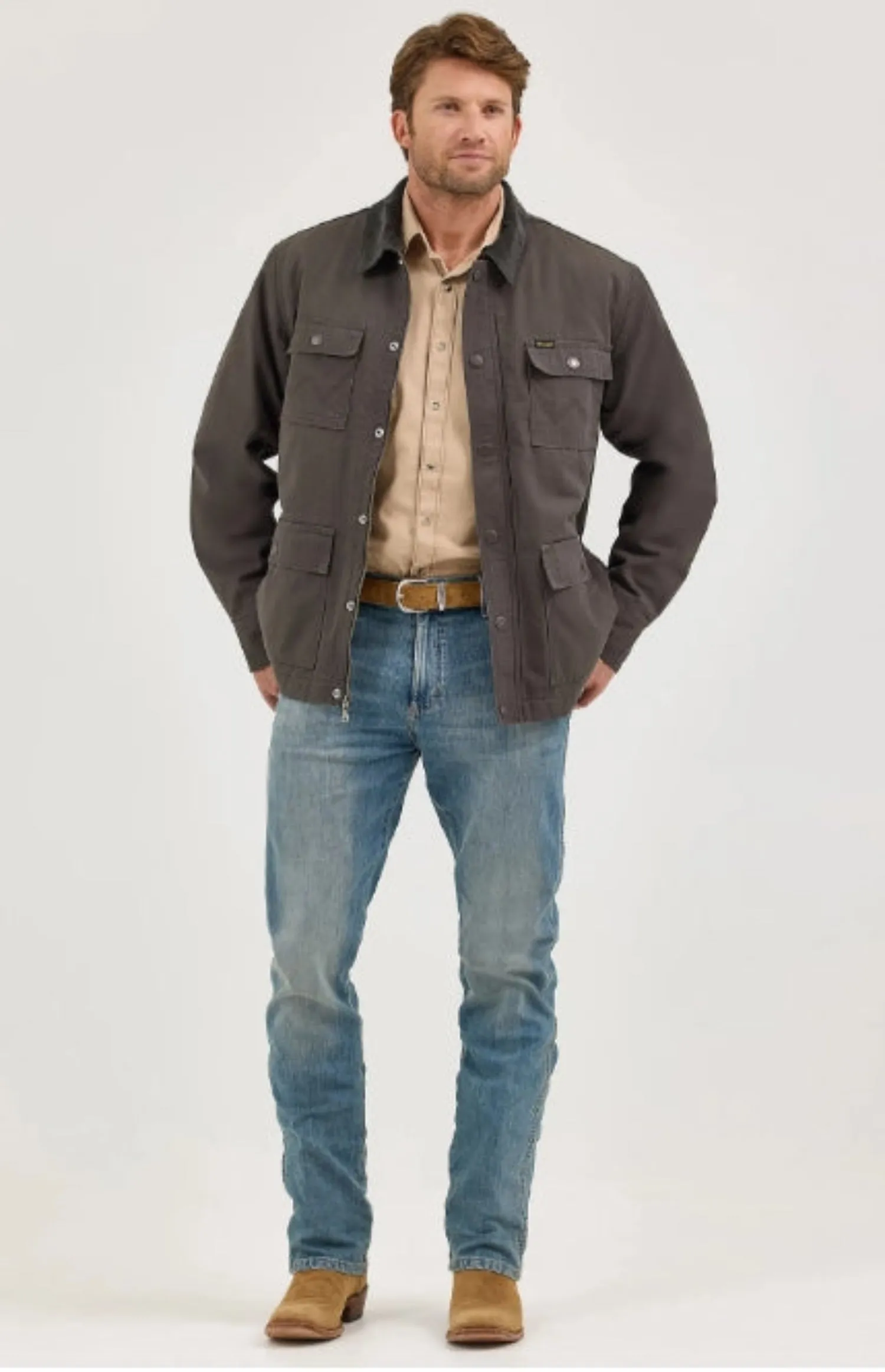 Wrangler Men's Quilted Flannel Lined Zip-Up Barn Coat sold by Work World product image thumbnail 5