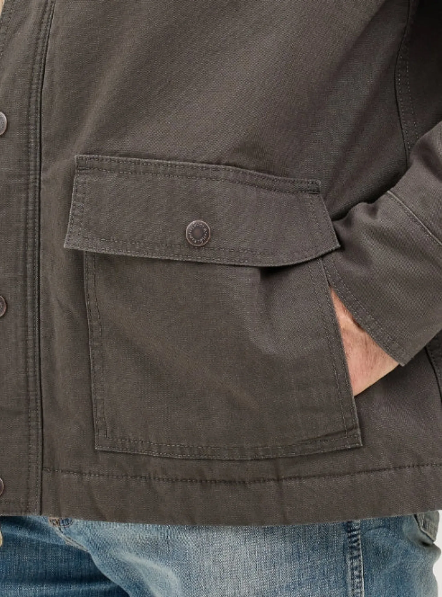 Wrangler Men's Quilted Flannel Lined Zip-Up Barn Coat sold by Work World product image thumbnail 3