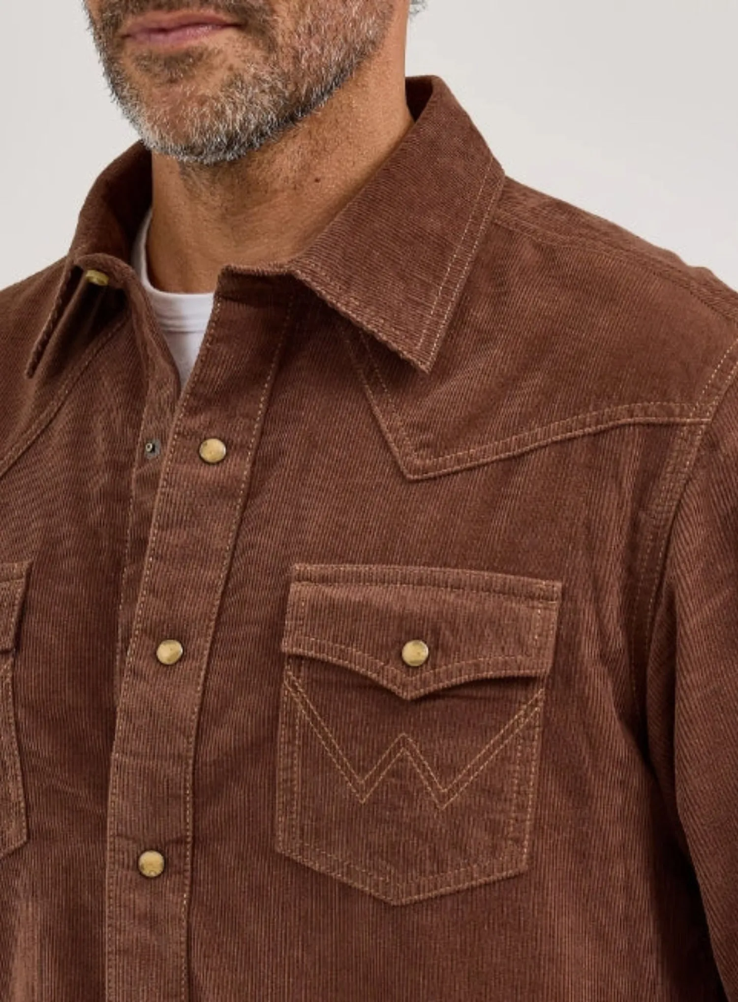 Wrangler Men's Retro® Premium Corduroy Button-Up Long Sleeve Work Shirt sold by Work World product image thumbnail 2